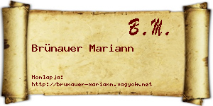 Brünauer Mariann névjegykártya