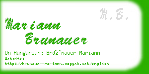mariann brunauer business card